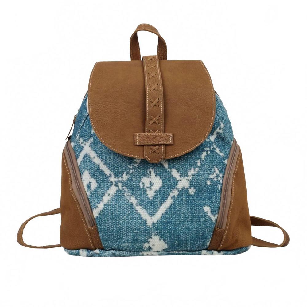 NEW MYRA BAGS women's sand and beach backpack in blue white multi